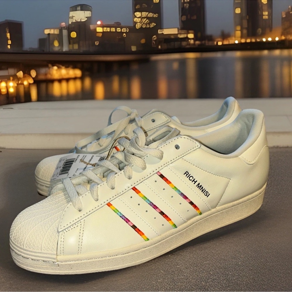 NWT Mens Adidas Superstar Pride X Rich Mnisi Rainbow Sneakers Shell Toe LGBTQ 10